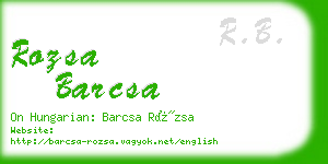 rozsa barcsa business card